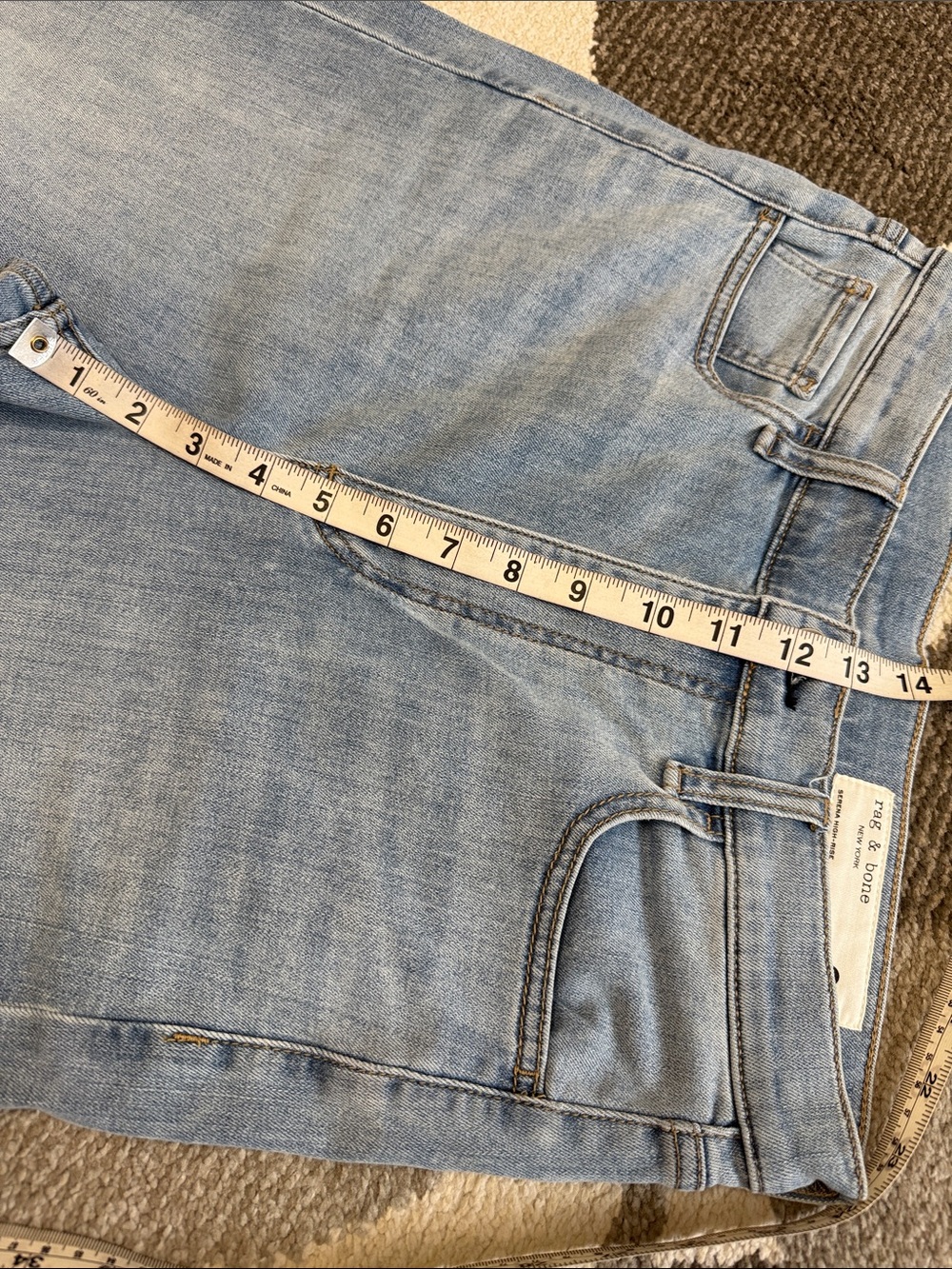 New rag & bone Light Blue Wide-Leg Jeans - Picture 3 of 8
